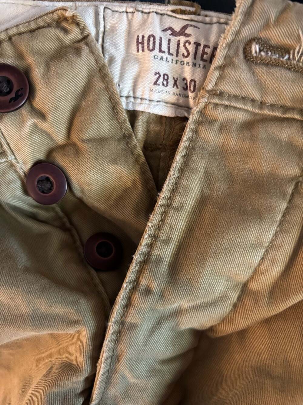 Hollister Slim Straight Chino Pants Khaki 28x30 NWT
